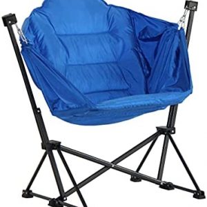 MacSports Portable Swinging Camping Chair for Traveling, Camping, Beach Trips – Lightweight Folding Hammock Chair Holds up to 225lbs – Padded Cushioned Design for Comfort  Patio, Lawn, Garden