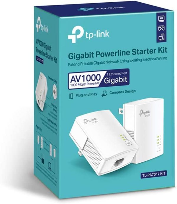 TP-Link Powerline Ethernet Adapter Starter Kit - AV1000 Gigabit Port - Image 2