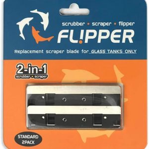 FL!PPER Flipper Standard Aquarium Scraper Replacement Blades for Fish Tank Cleaning Kits – Stainless Steel Replacement Blades for Glass Tanks – Aquarium Cleaner Blades, 2 Pack