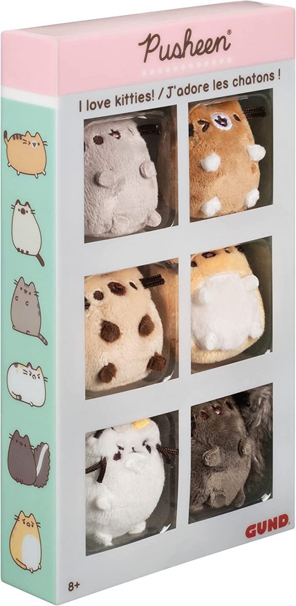 GUND Pusheen Comic Collector I Love Kitties Set of 6 Plush Stuffed Animal Cats, 2" - Image 2