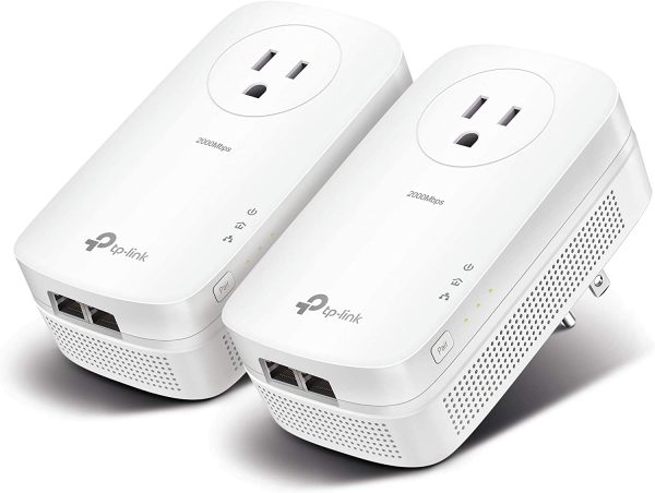 TP-Link AV2000 Powerline Adapter - 2 Gigabit Ports, Ethernet Over Power, Plug&Play