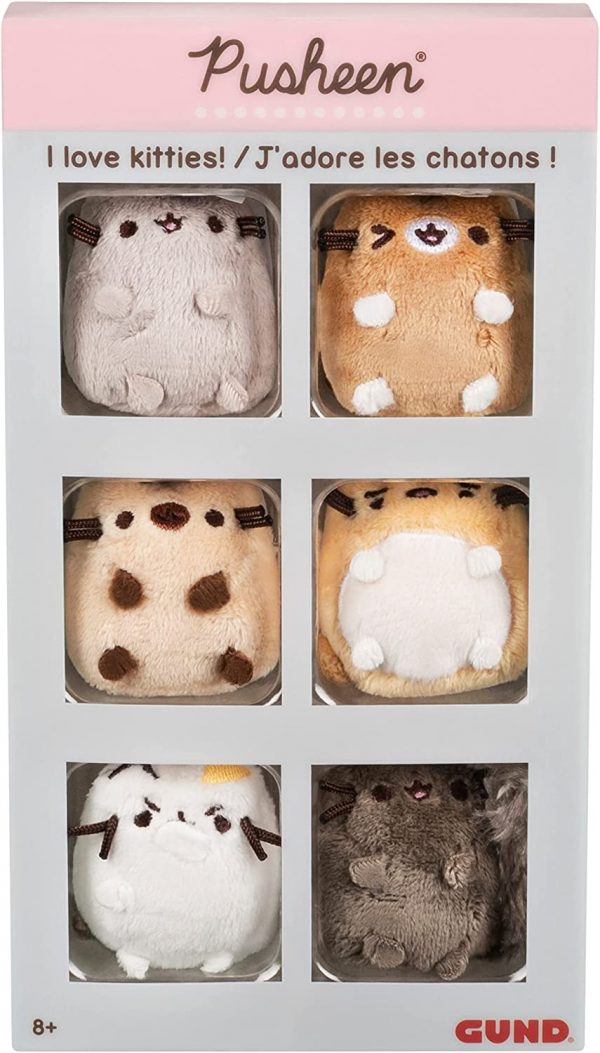 GUND Pusheen Comic Collector I Love Kitties Set of 6 Plush Stuffed Animal Cats, 2" - Image 9