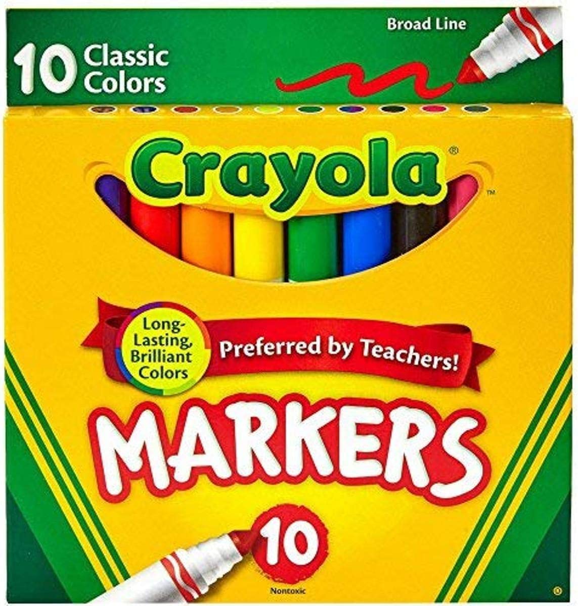 Crayola Broad Line Markers, Classic Colors 10 Each (Pack of 6)  Toys & Games