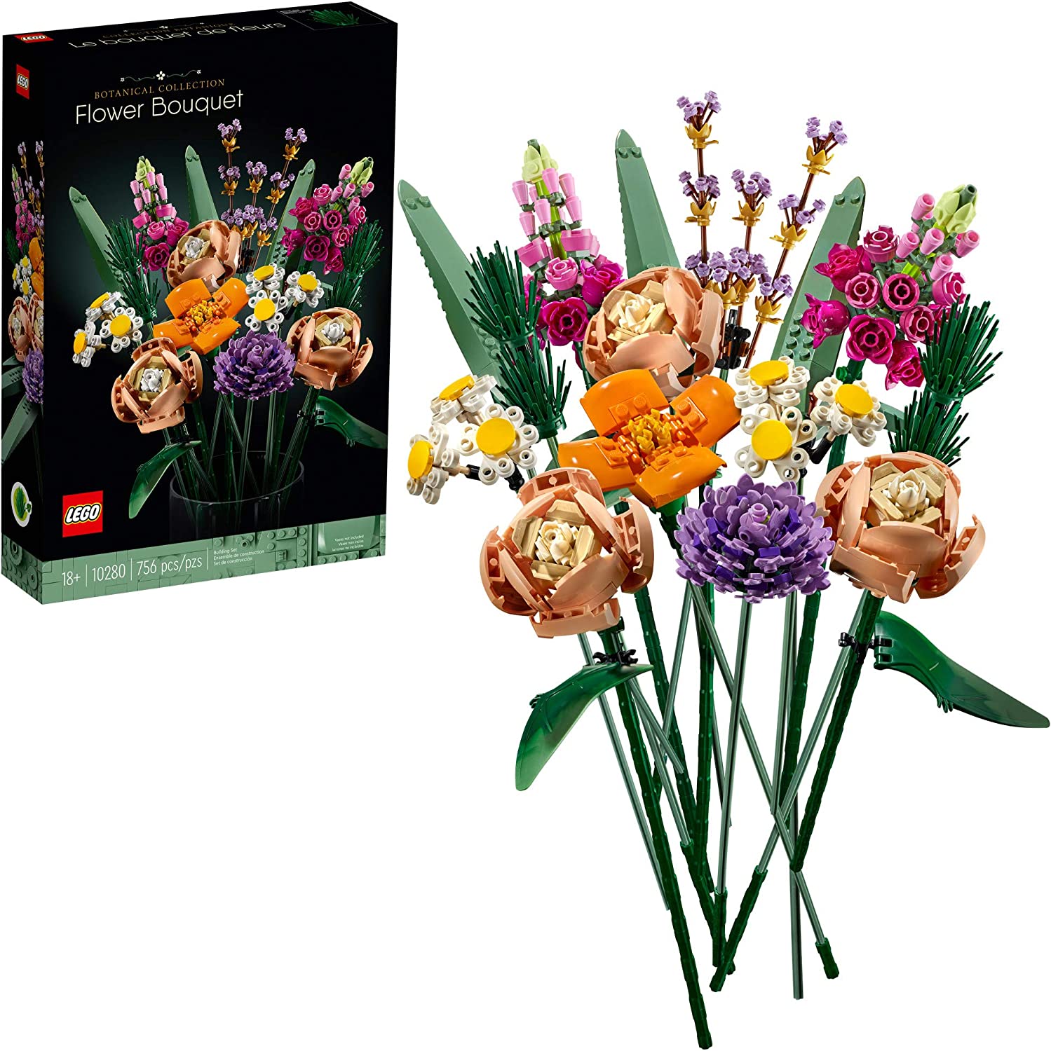 LEGO Flower Bouquet 10280 Building Kit; A Unique Flower Bouquet and Creative Project for Adults, New 2021 (756 Pieces)  Toys & Games