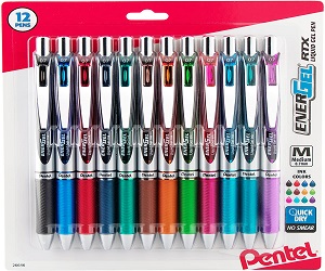 Pentel® EnerGel™ RTX Retractable Liquid Gel Pens, Medium Point, 0.7 mm