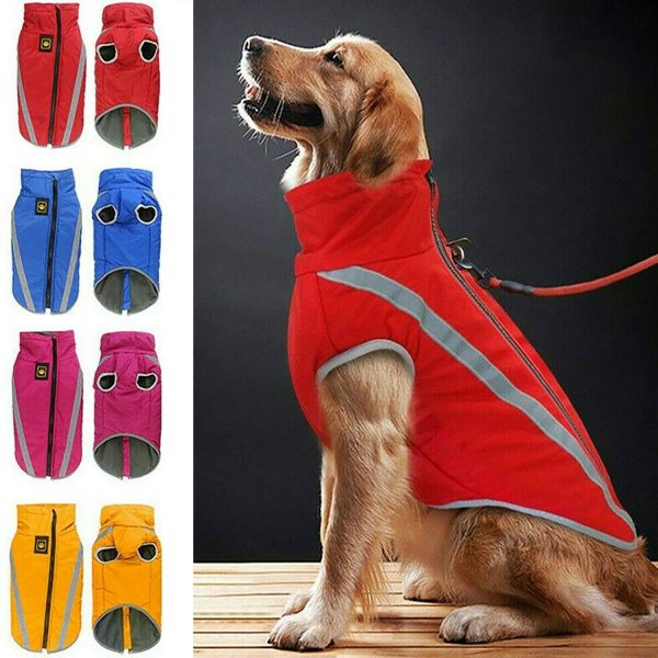 US Dogs Padded Pets Waterproof Warm Coat Vest Jacket Home Fleece Clothes Costume