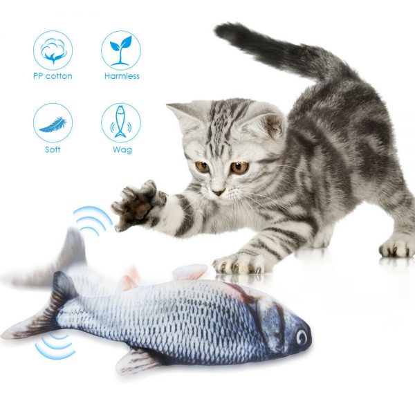 Interactive Dancing Fish Toy Pet Cat Chew Play Electronic Funny Motion Sensing