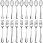 16 Pcs Forks and Spoons Silverware Set,Food Grade Stainless Steel Flatware Cutlery Set for Home,Kitchen and Restaurant